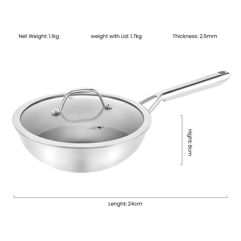 Chảo xào không dính vi điểm OYATTON 0939, O842, O84022/24/30cm