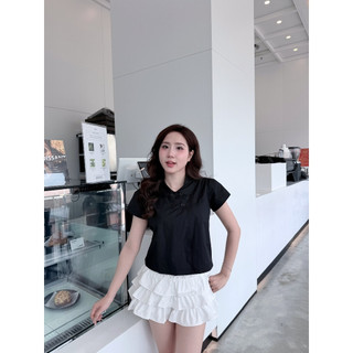 Áo Sơ Mi Cổ Sen Cộc Tay A3 Phối Cúc Xinh – Style Nàng Thơ Hàn Quốc GEMINI