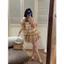 Đầm lưới tầng viền lụa hoa kim anh bùi