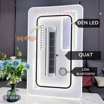 Quạt đèn không cánh hiện đại tích hợp loa nghe nhạc xoay 180 độ có remote từ xa điều chỉnh quạt đèn tùy ý