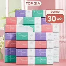 Giấy ăn rút TopGia cao thùng 30g/16g gói nhỏ tiện lợi cho cuộc sống hàng ngày