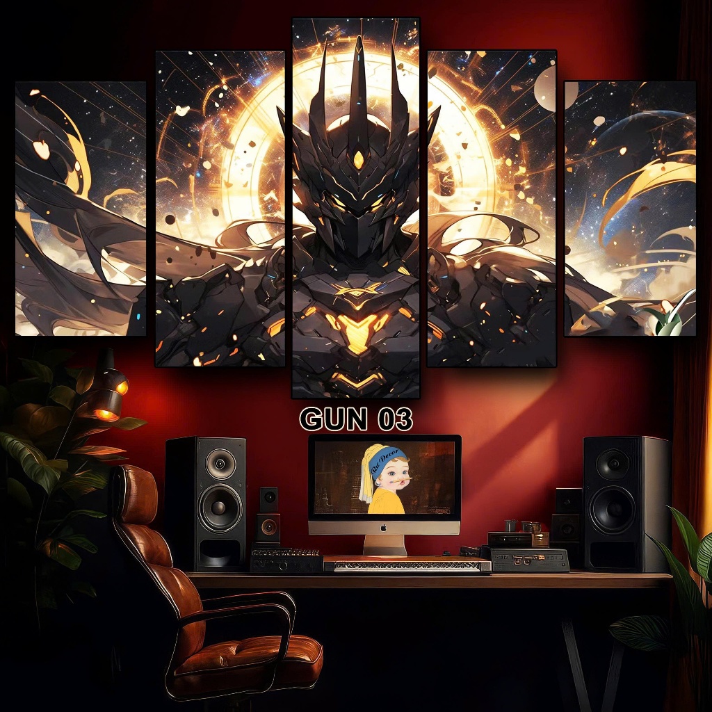 Tranh GUNDAM- Bộ Ghép 5 Tấm Tráng Gương Dán Tường Nhựa Fomex 5mm Decor Phòng Khách, Gaming Tặng Keo Dán | BigBuy360 - bigbuy360.vn