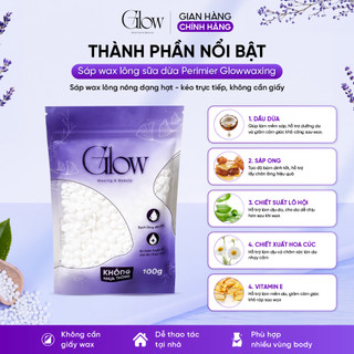 Sáp Wax Lông Sữa Dừa Premier Cao Cấp Túi 100gr GLOW WAXING Chuyên Dùng Cho Da Nhạy Cảm CHE TÊN