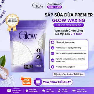 Sáp Wax Lông Sữa Dừa Premier Cao Cấp Túi 100gr GLOW WAXING Chuyên Dùng Cho Da Nhạy Cảm CHE TÊN