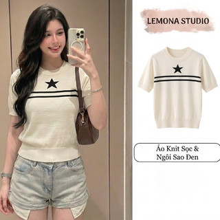 Áo Len Dệt Kim AT06 Họa Tiết Ngôi Sao Line Đen – Style Ulzzang Hàn Quốc Cá Tính GEMINI