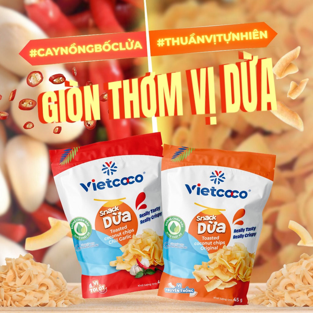 Snack Dừa VIETCOCO Không Chiên Dầu 45g