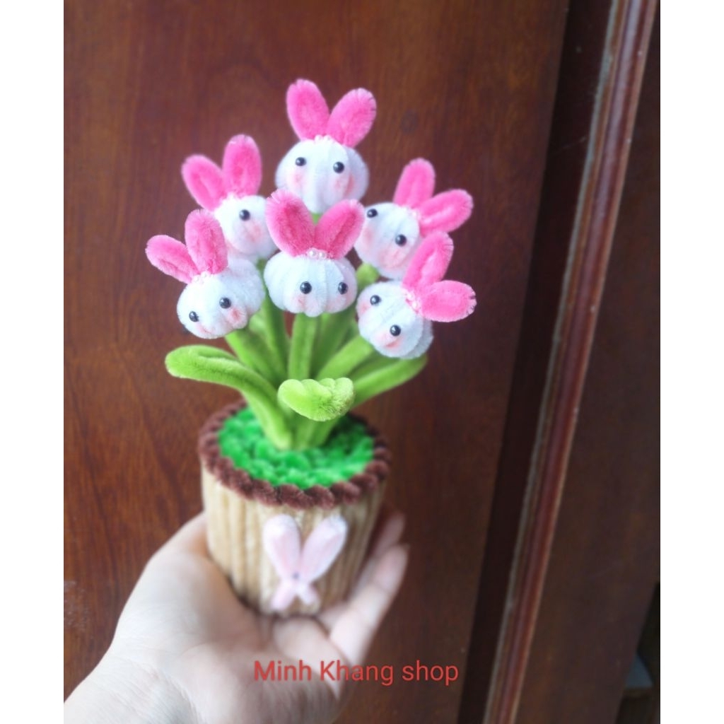 Chậu Hoa Mini, Làm Từ Kẽm Nhung Dùng Trang Trí, Để Bàn Làm Quà Tặng Siêu Đáng Yêu