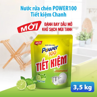 Nước Rửa Chén POWER100 tiết kiệm hương chanh - 9kg