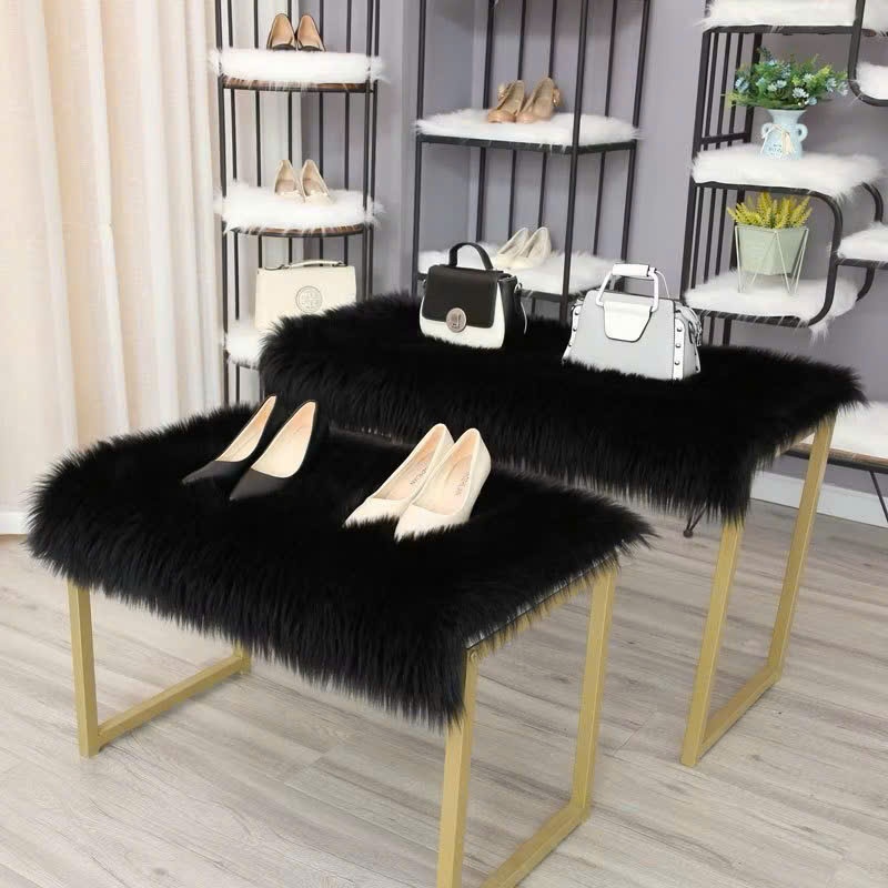 Thảm Lông Màu Đen Lông Dài Cao Cấp - Thảm Lông Đen Dài 5cm