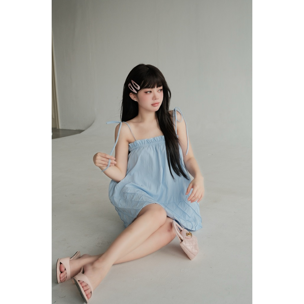 Set áo dây ngắn Babydoll Xanh Blue  - Hàng Thiết Kế - TY CLOTHING