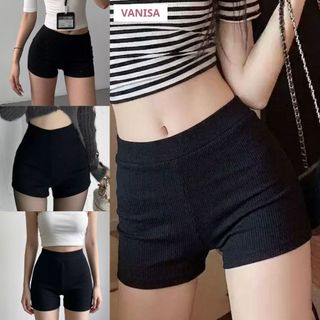 Quần đùi nữ cạp cao chất thun co giãn sang VANISA Q7