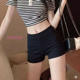 Quần đùi nữ cạp cao chất thun co giãn sang VANISA Q7