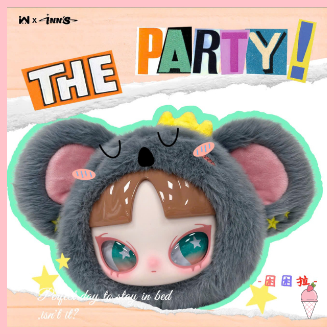 [Hỏa tốc HCM] Hộp mù gấu bông Inn's Let Party Time Blindbox Series chính hãng ice.cream.authentic