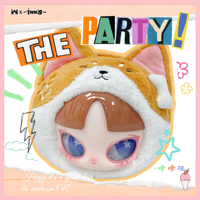 [Hỏa tốc HCM] Hộp mù gấu bông Inn's Let Party Time Blindbox Series chính hãng ice.cream.authentic