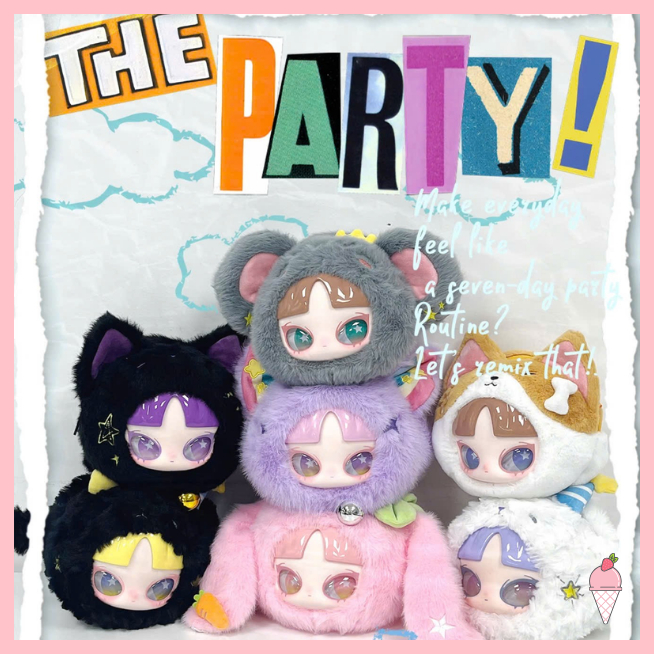 [Hỏa tốc HCM] Hộp mù gấu bông Inn's Let Party Time Blindbox Series chính hãng ice.cream.authentic