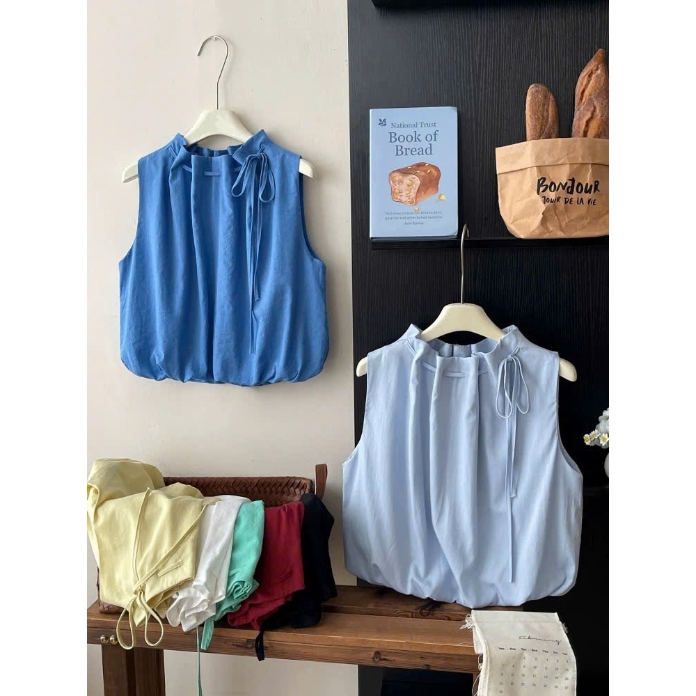 𝗟𝗮𝗺𝗶𝗲-  Áo Linen lệch vai dáng bí phồng BEELY