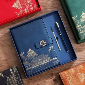 Bộ Quà Tặng Văn Phòng Cao Cấp Sổ Tay A5 – Kèm Bút Kim Loại & Hộp Quà Sang Trọng Phong Cách Cổ Điển