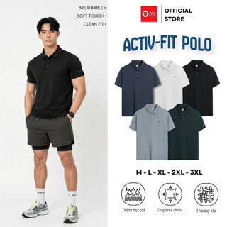 Áo polo nam MK Activ-Fit Polo vải thun Polyester co giãn 4 chiều thoáng mát không cần ủi dễ phối đồ