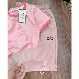 SET BỘ ÁO COTTON - QUẦN GIÓ XUÔNG CHỮ ALO CỰC CHẤT |ANHMYBABY