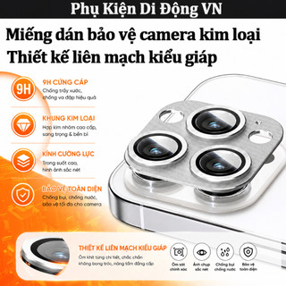 Kính camera iPhone viền nhôm chống chói giữ nét HD cho iPhone 11 12 13 14 15 16 17 Pro Max 17 Air