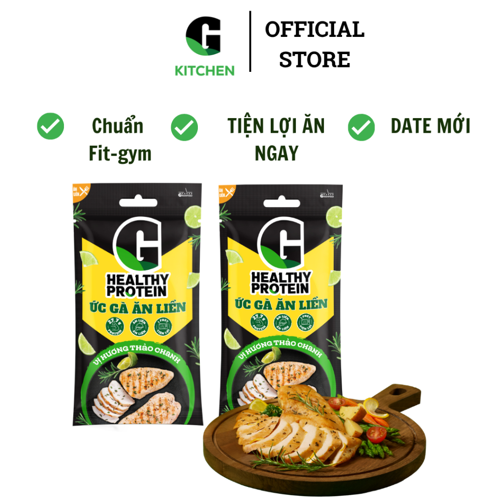 Ức gà ăn liền G Kitchen vị hương thảo chanh 100g [Giao HCM]