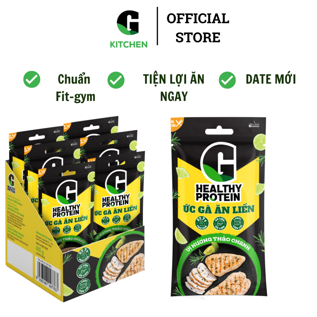 Ức gà ăn liền G Kitchen vị hương thảo chanh 100g [Giao HCM]