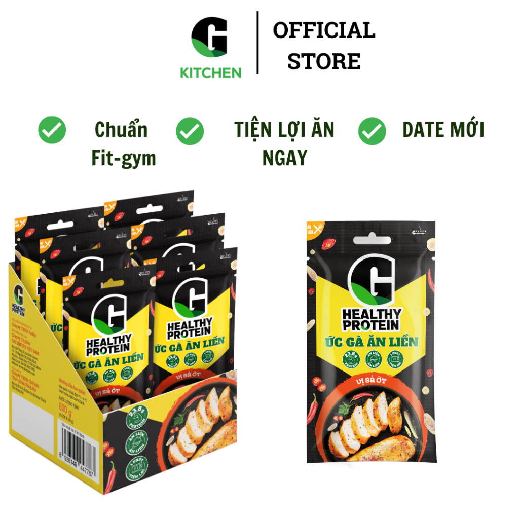 Ức gà ăn liền G Kitchen Vị sả ớt 100g [ Giao HCM]