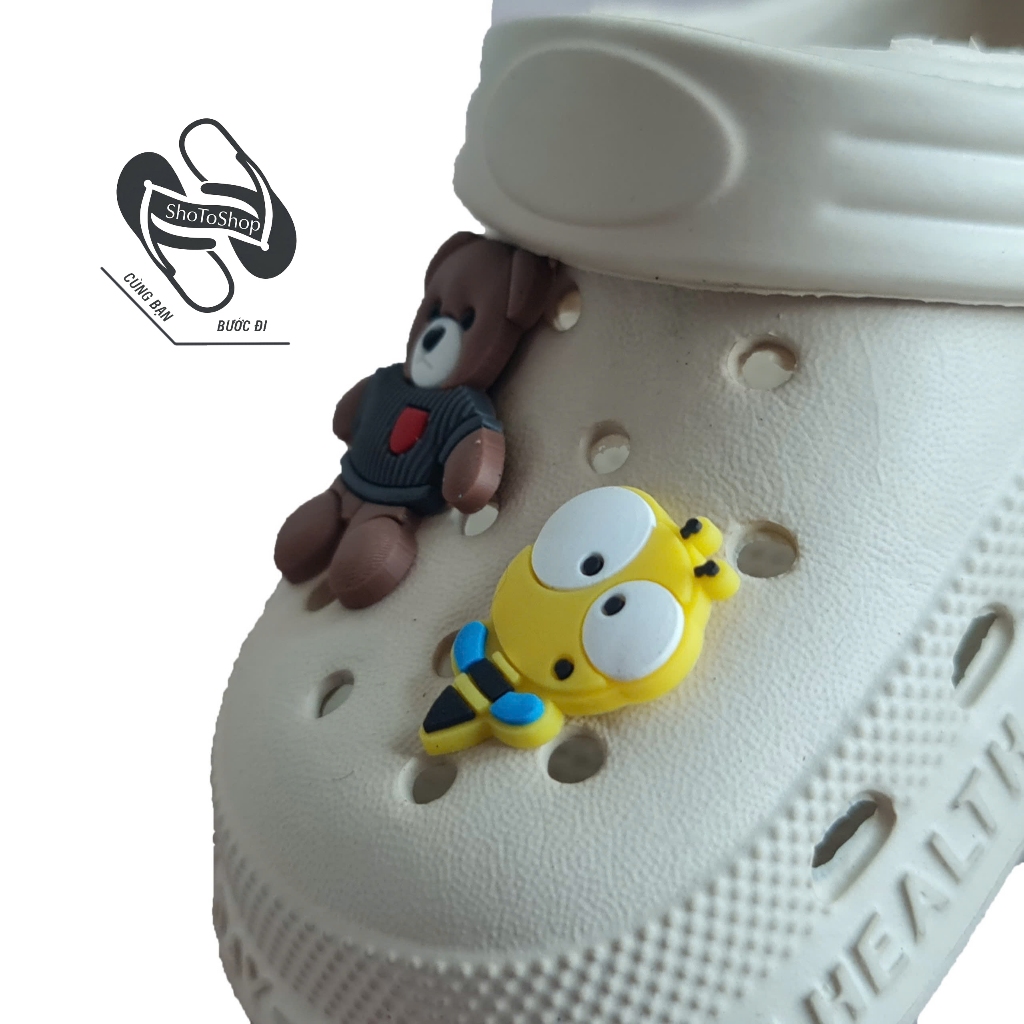 Dép Sục Bánh Mì Trẻ Em Gắn Sẵn Sticker Dễ Thương - Dép Lê Có Quai Hậu Cho Bé Siêu Mềm Êm Chân Phong Cách Hàn Quốc