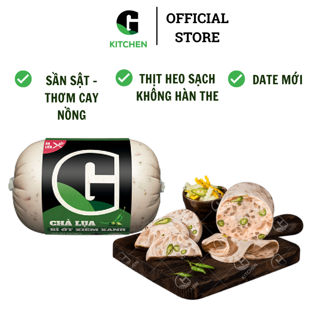 Chả lụa bì ớt xiêm xanh G Kitchen 500g/ 200g [Giao HCM]