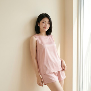Bộ Pijama Nữ Lụa Cước Ánh Kim Form Suông Rộng Sát Nách Quần Đùi Mặc Nhà Cao Cấp [ NP B14]