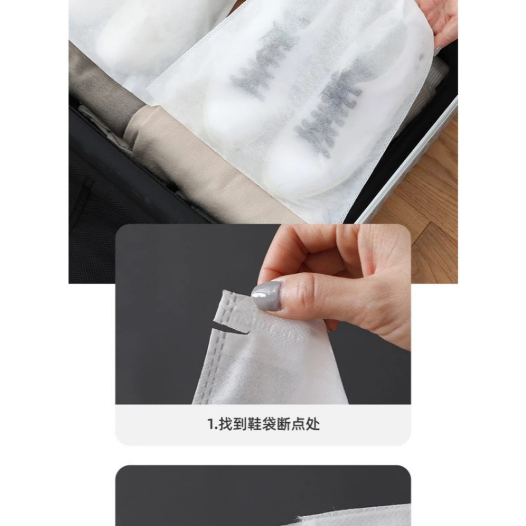[Đơn 85k Nhận Quà] Combo 50 Túi Đựng Giày Dép Du Lịch Màu Trắng Có Dây Rút Tiện Lợi Chống Bụi Bẩn