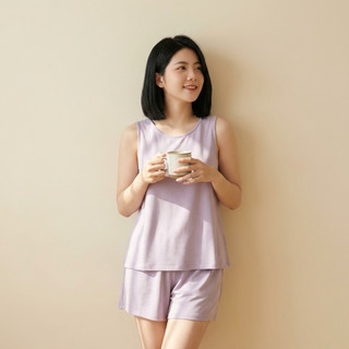 Bộ pijama nữ 2 món lụa ánh kim áo ba lỗ quần short mặc nhà mặc ngủ thoáng mát mềm mịn không bí da [NP B14]