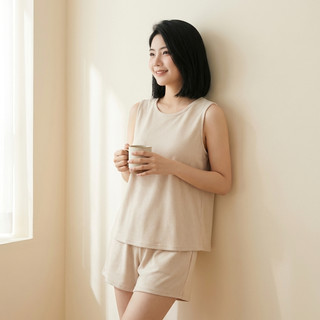 Bộ Đồ Ngủ Nữ Dáng Rộng Lụa Ánh Kim Mềm Sát Nách Quần Short Mặc Nhà Thoáng Mát Basic Hàn Quốc Cao Cấp [ NP B14 ]