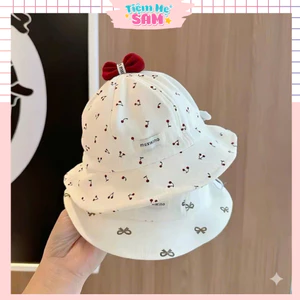 Mũ bèo bé gái họa tiết xinh xắn, mũ che nắng có dây điều chỉnh cho bé 3-15 tháng - Tiệm Mẹ Sam97 (MUG01-MUG58)