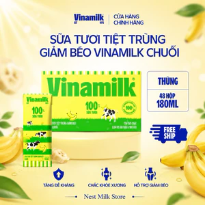 Sữa Tươi Tiệt Trùng Giảm Béo Vinamilk Chuối 180ml - Thùng 48 Bịch