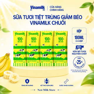 Sữa Tươi Tiệt Trùng Giảm Béo Vinamilk Chuối 180ml - Thùng 48 Bịch