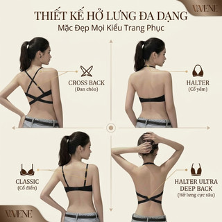 Áo lót nữ VANVENE AL403 có gọng đệm dày nâng ngực, xẻ ngực sâu, áo ngực tạo kiểu hở lưng