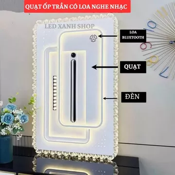 Quạt đèn trần không cánh cho trần thấp lắp được tất cả các loại trần la phong,trần nhựa,trần gỗ có remote từ xa