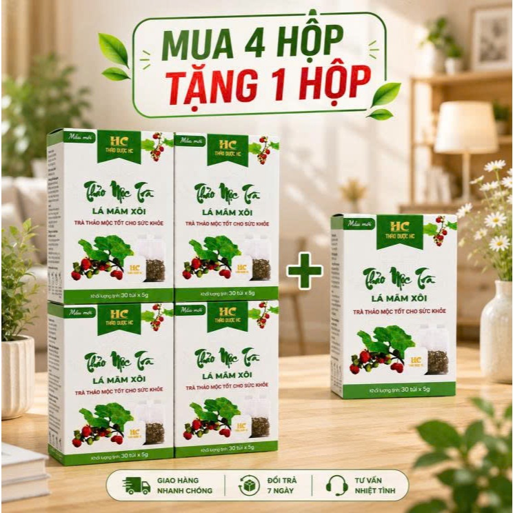 Trà Lá Mâm Xôi HC 30 Gói Túi Lọc – Trà Thảo Mộc Tự Nhiên,Tiện Lợi, Dễ Pha