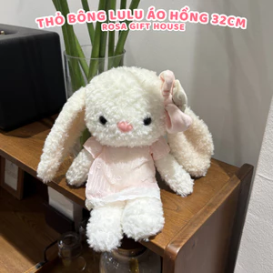 Thỏ Bông LuLu 32cm Áo Hồng Có Thêu Tai Theo Yêu Cầu – Gấu Bông Thỏ Ôm Siêu Mềm Quà Tặng Dễ Thương