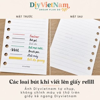 Ruột Sổ A6 6 Lỗ – Giấy Kimmi Nhật 100gsm – Mịn, Dày, Không Lem – Tệp 45 Tờ