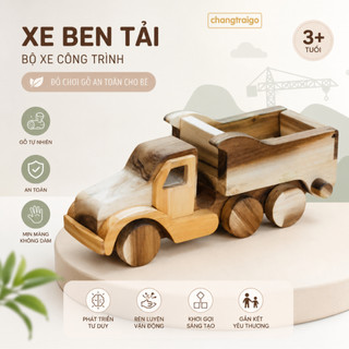 Xe Ben Gỗ Nâng Thùng, Thùng Ben Nâng Lên Xuống, Đồ Chơi Gỗ Giáo Dục - Chàng Trai Gỗ