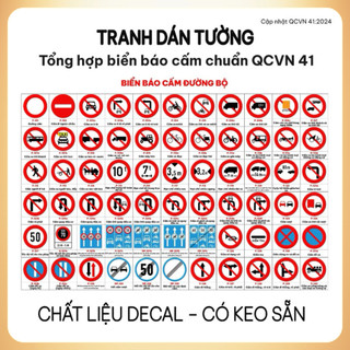Decal Dán BIỂN BÁO GIAO THÔNG( Biển Cấm)_Cho Bé Học