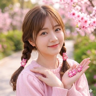🎀  Dây Buộc Tóc Gấu Hồng Mix Nhiều Mẫu Siêu Xinh 🎀