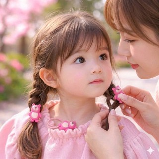 🎀  Dây Buộc Tóc Gấu Hồng Mix Nhiều Mẫu Siêu Xinh 🎀