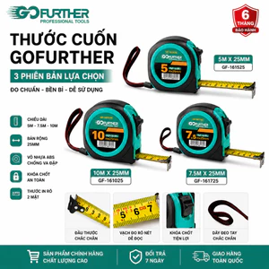 Thước Cuộn Gufuther Cao Cấp [5m/7.5m/10m] - Thước Kéo Thép Chống Rỉ, Vỏ Nhựa ABS Chống Va Đập, Bản Lớn Chính Xác