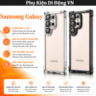 Ốp lưng Samsung trong suốt chống sốc túi khí 4 góc không ố vàng cho S26 S25 S24 S23 Ultra Plus FE A55 A54 A35 A25 A16