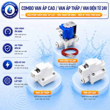 Combo Van Áp Cao/ Van Áp Thấp / Van Điện Từ - Dùng Trong Máy Lọc Nước RO