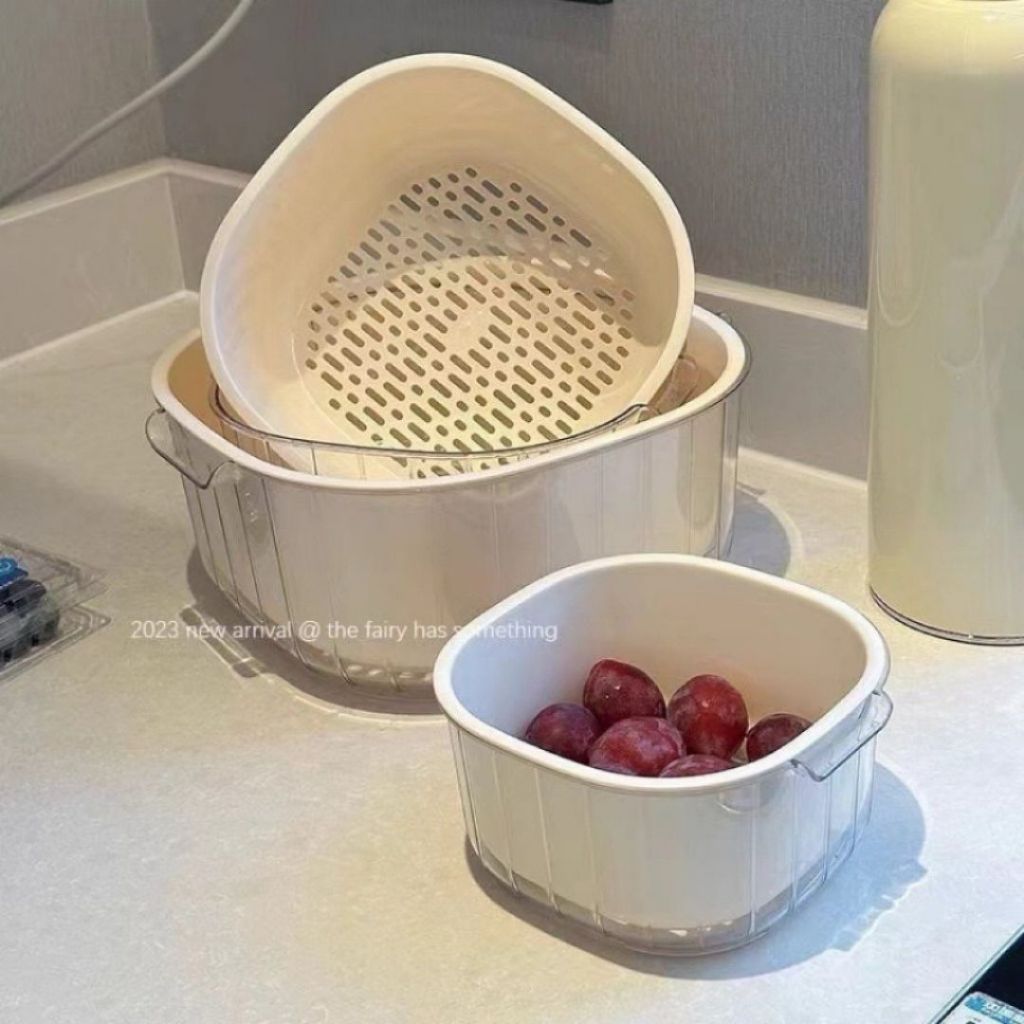 Bộ Rổ Rửa Rau 6 Chi Tiết ALOHOME Rổ Nhựa Đa Năng Có Khay Lọc Nước, Đựng Rau Củ Trái Cây Tiện Lợi