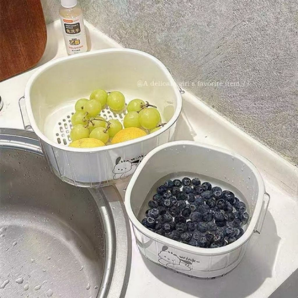 Bộ Rổ Rửa Rau 6 Chi Tiết ALOHOME Rổ Nhựa Đa Năng Có Khay Lọc Nước, Đựng Rau Củ Trái Cây Tiện Lợi
